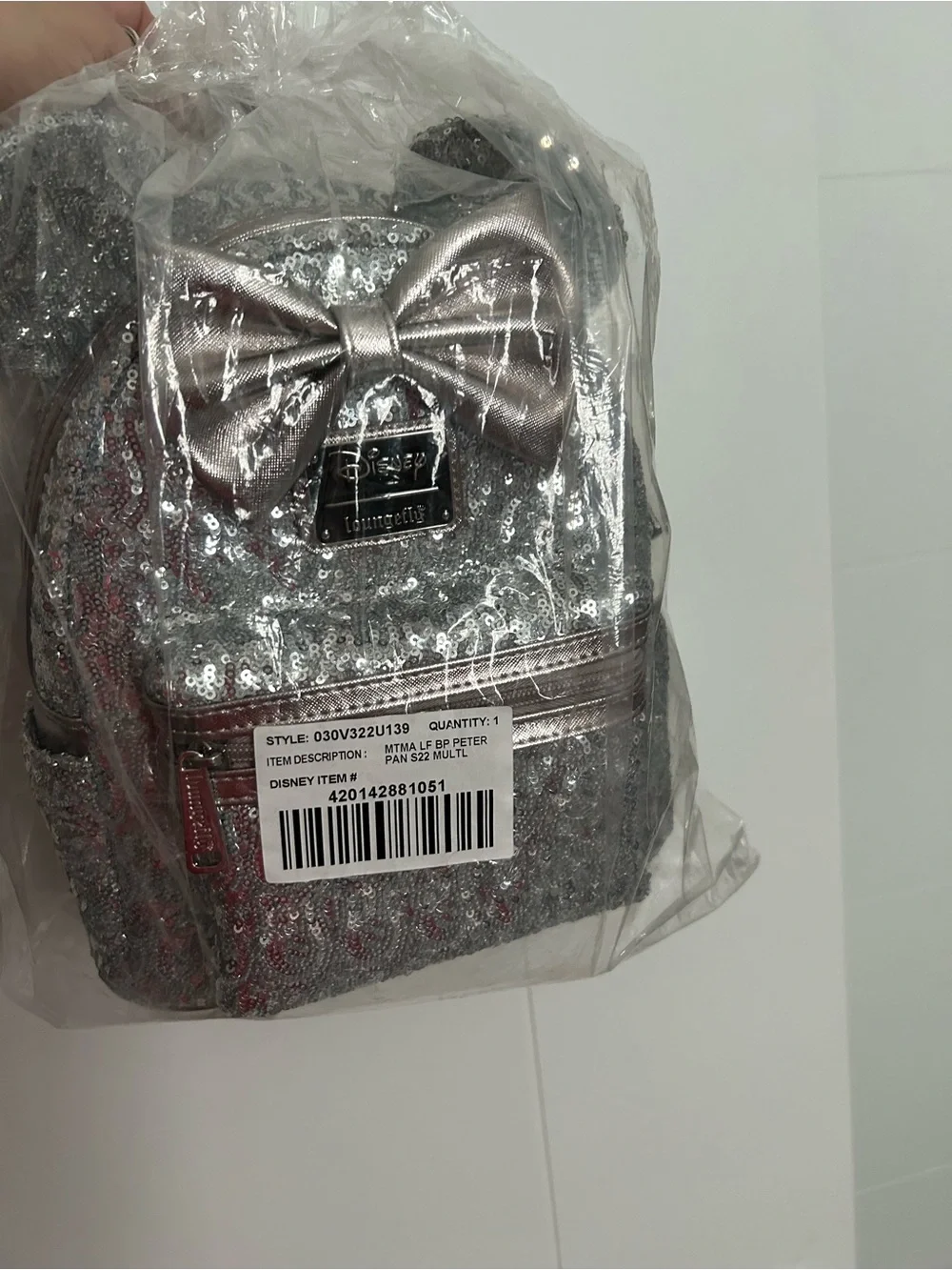Loungefly Gray Sequin Minnie Mouse